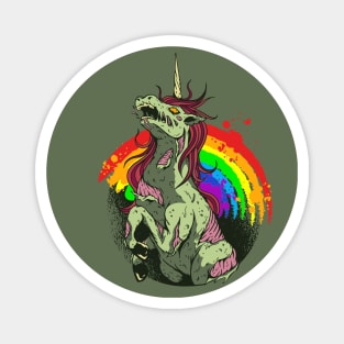 Zombiecorn - Spooky Halloween Zombie Unicorn And Rainbow Magnet